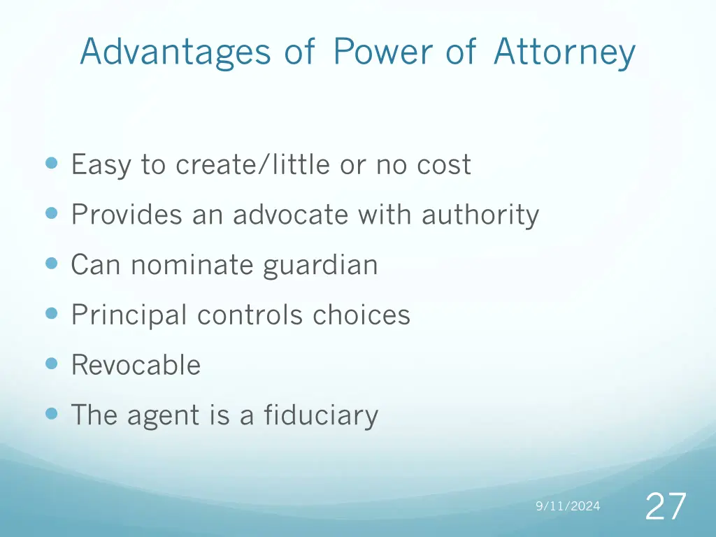 advantages of power of attorney