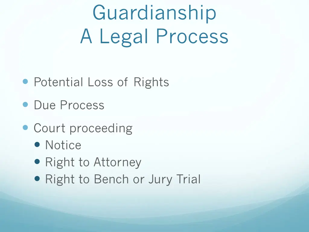 guardianship a legal process