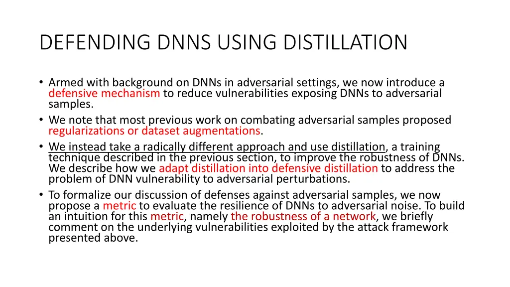 defending dnns using distillation