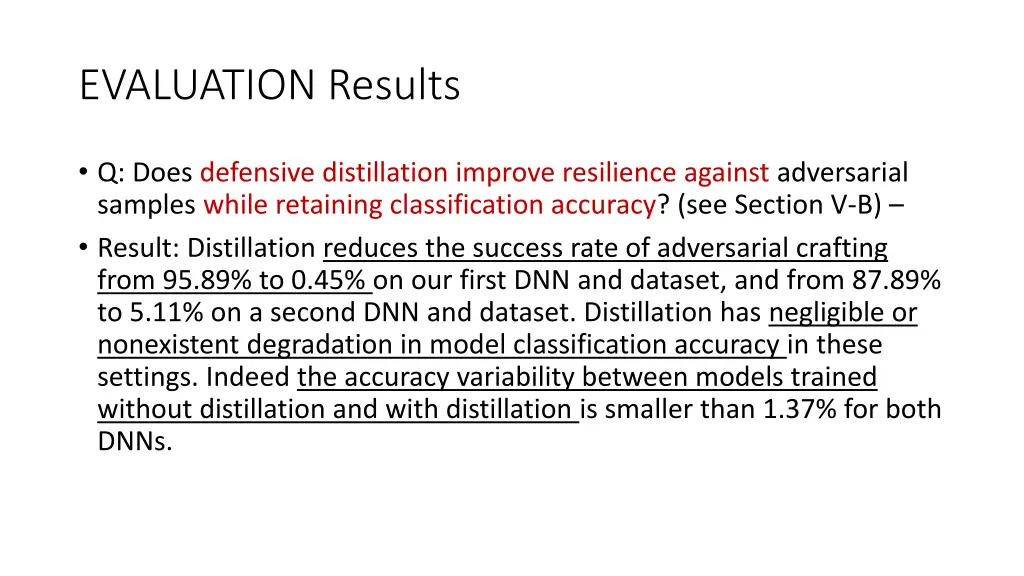 evaluation results