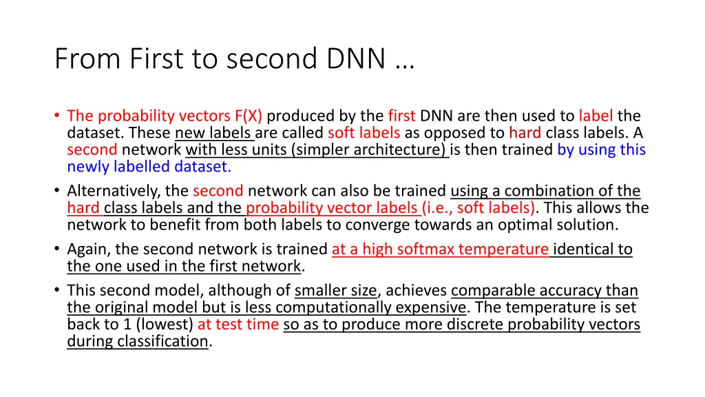 from first to second dnn