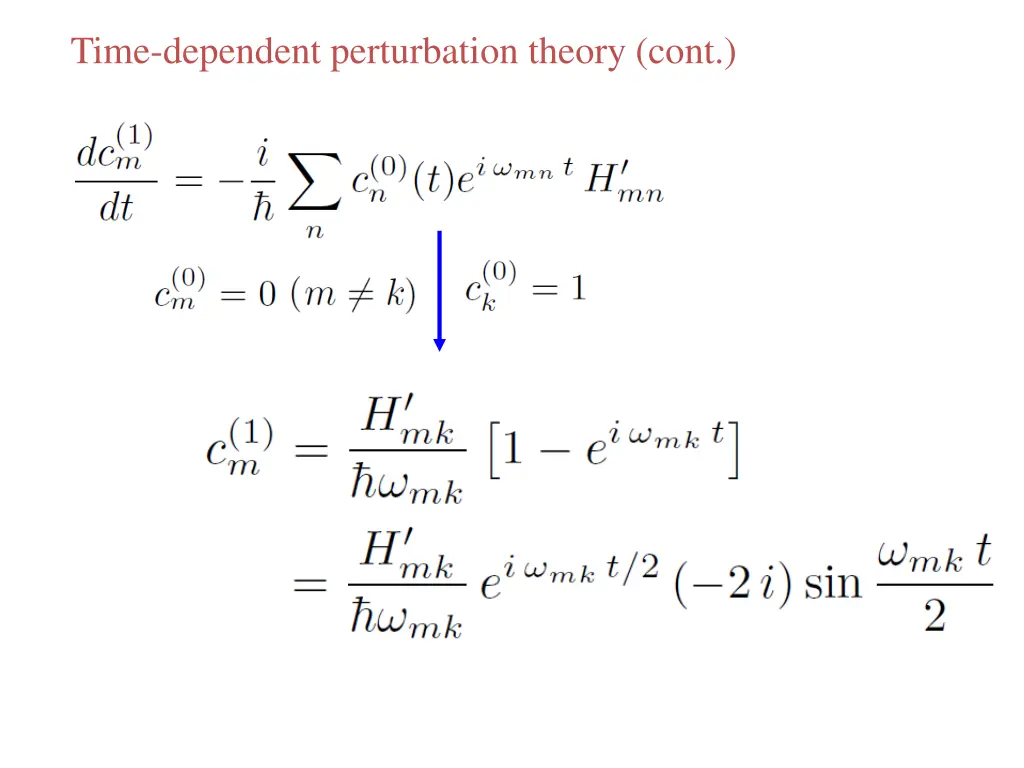 time dependent perturbation theory cont 1