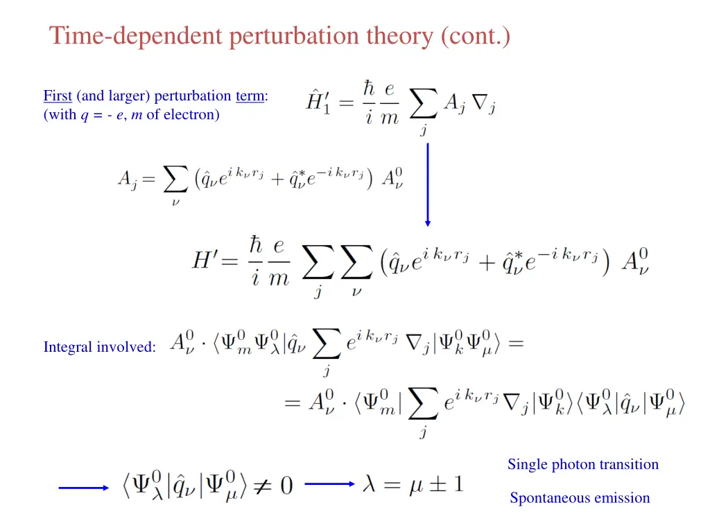 time dependent perturbation theory cont 3