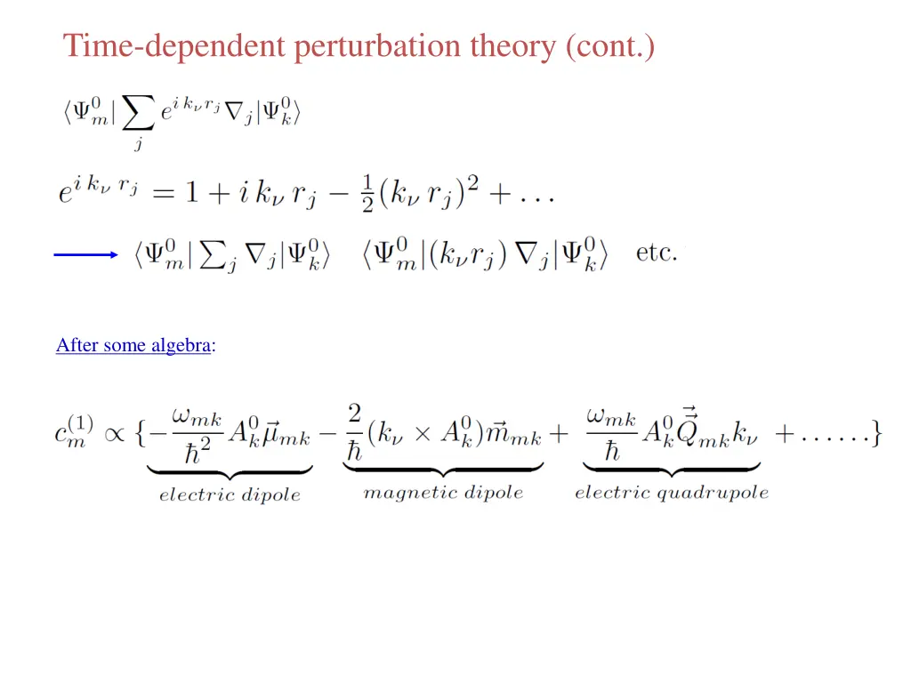 time dependent perturbation theory cont 4