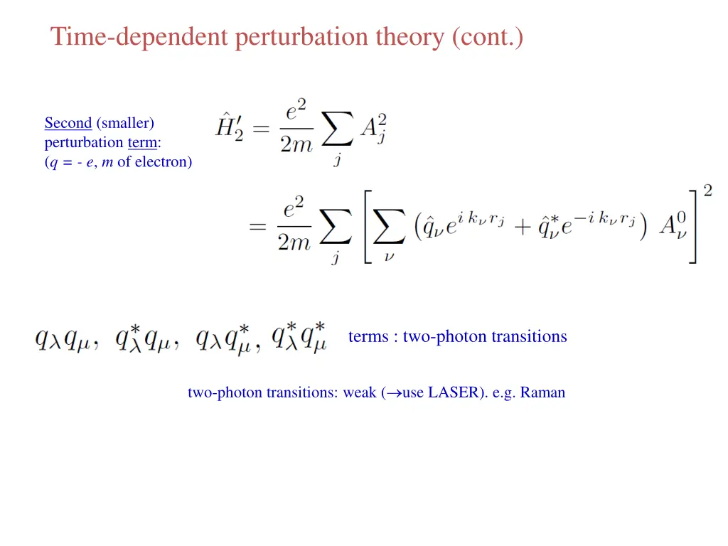 time dependent perturbation theory cont 5