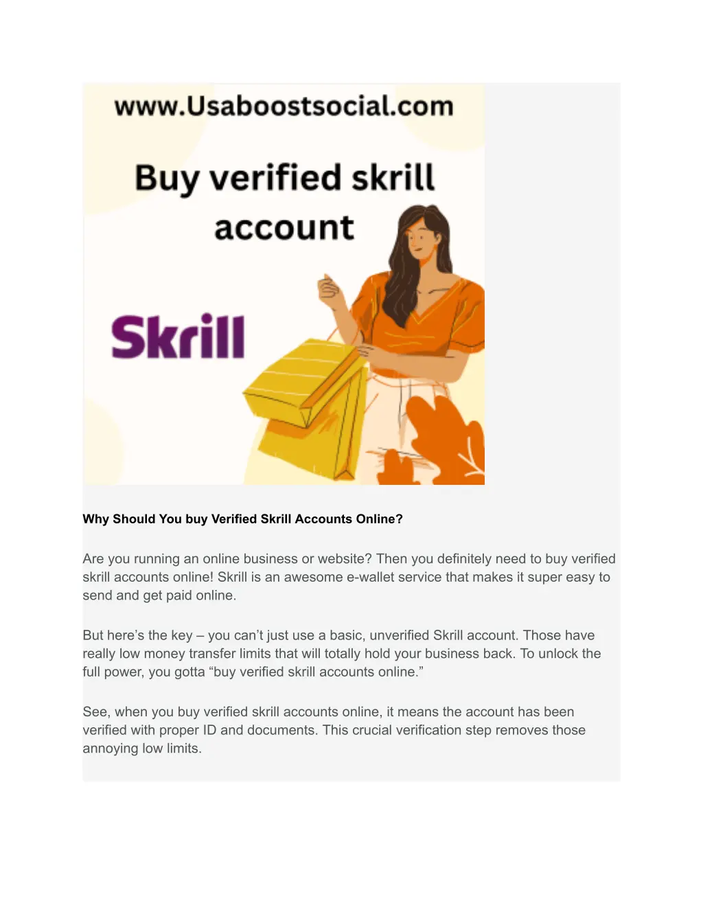 why should you buy verified skrill accounts online