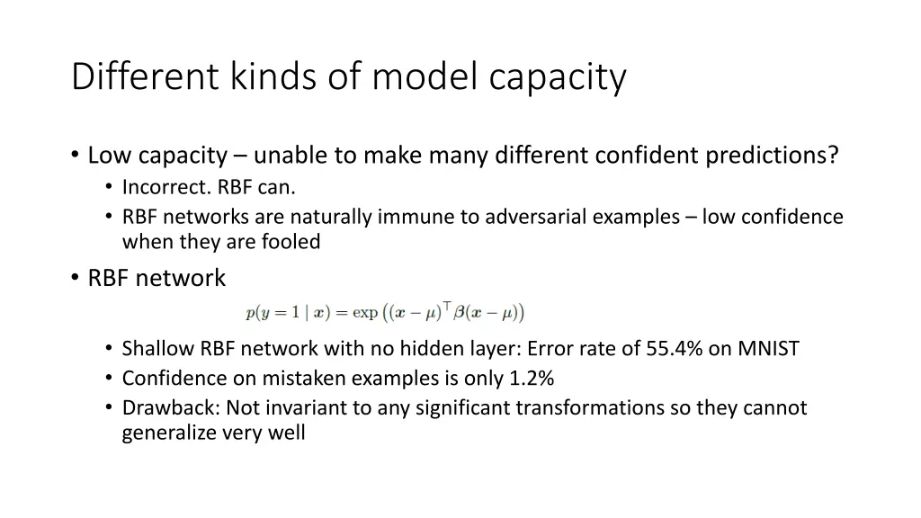 different kinds of model capacity