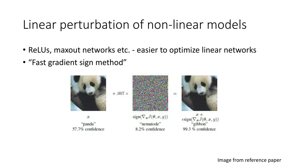 linear perturbation of non linear models