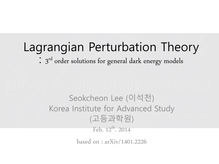 lagrangian perturbation theory 3 rd order