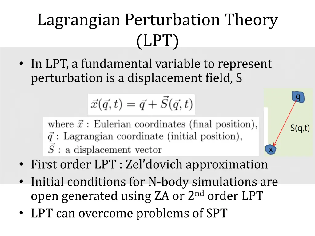 lagrangian perturbation theory