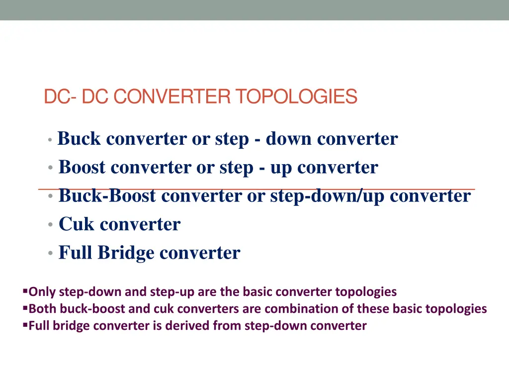 dc dc converter topologies