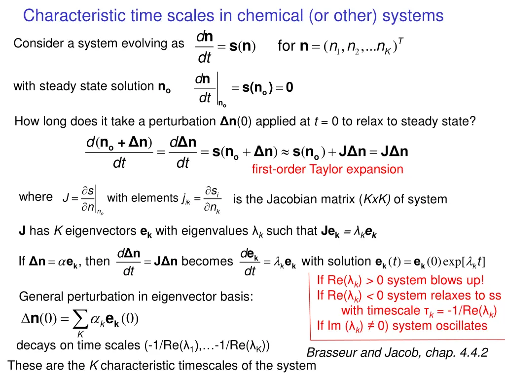 characteristic time scales in chemical or other