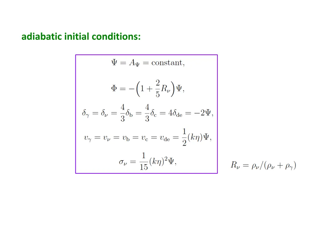 adiabatic initial conditions