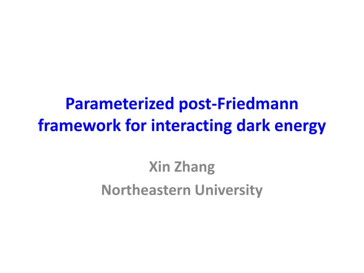 parameterized post friedmann framework