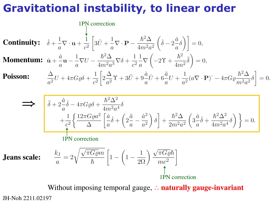 gravitational instability to linear order