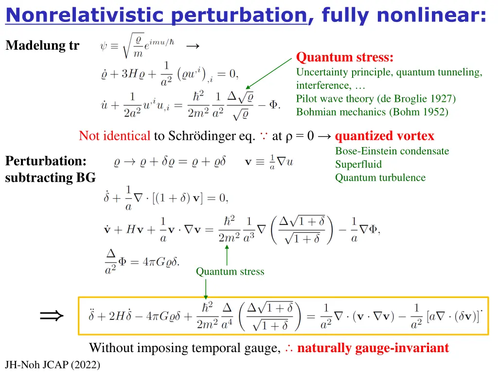 nonrelativistic perturbation fully nonlinear