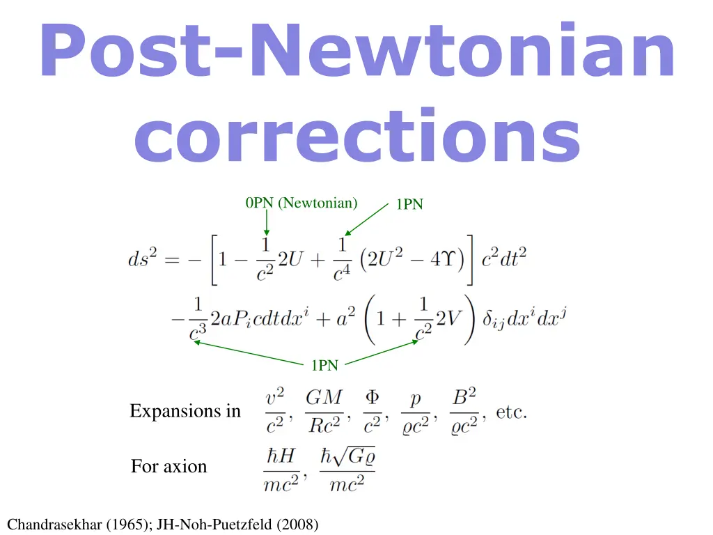 post newtonian corrections