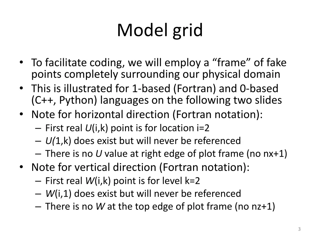 model grid