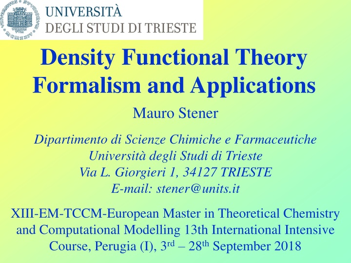 density functional theory formalism