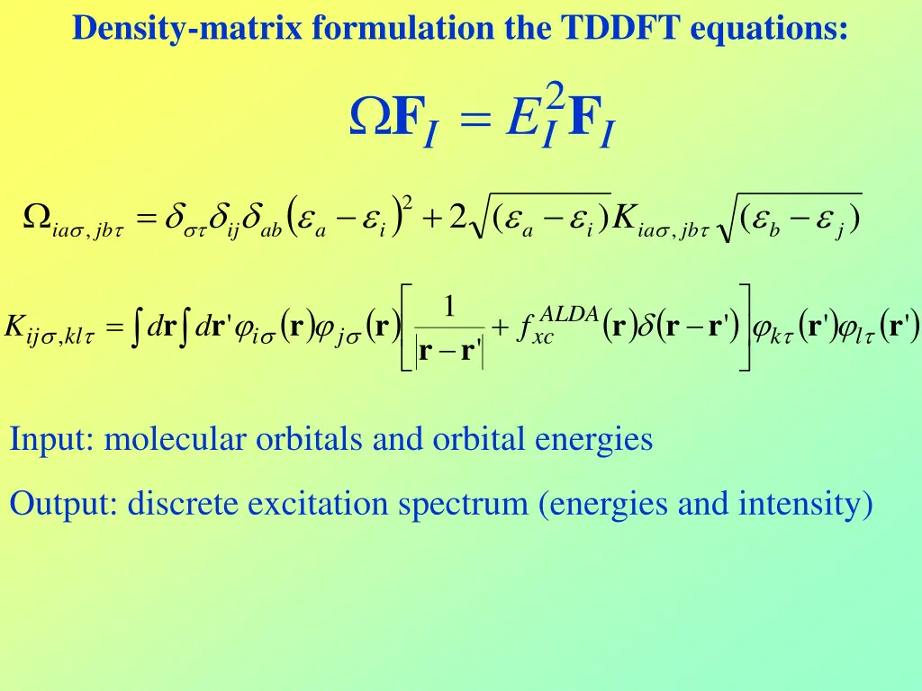 density matrix formulation the tddft equations