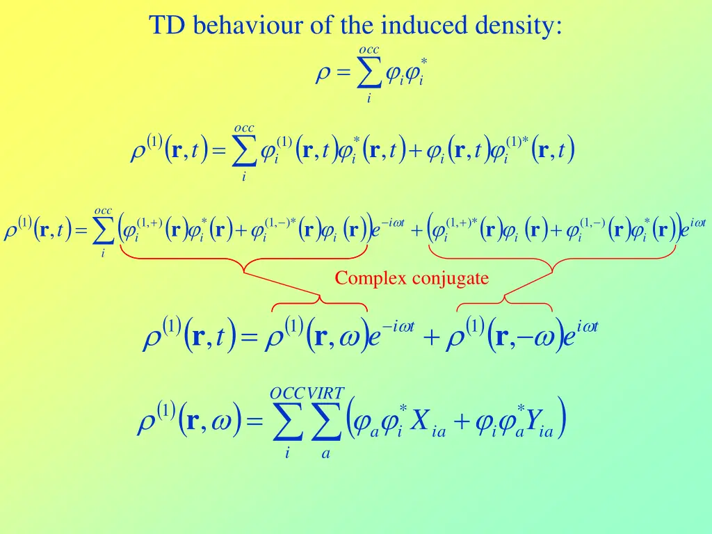 td behaviour of the induced density