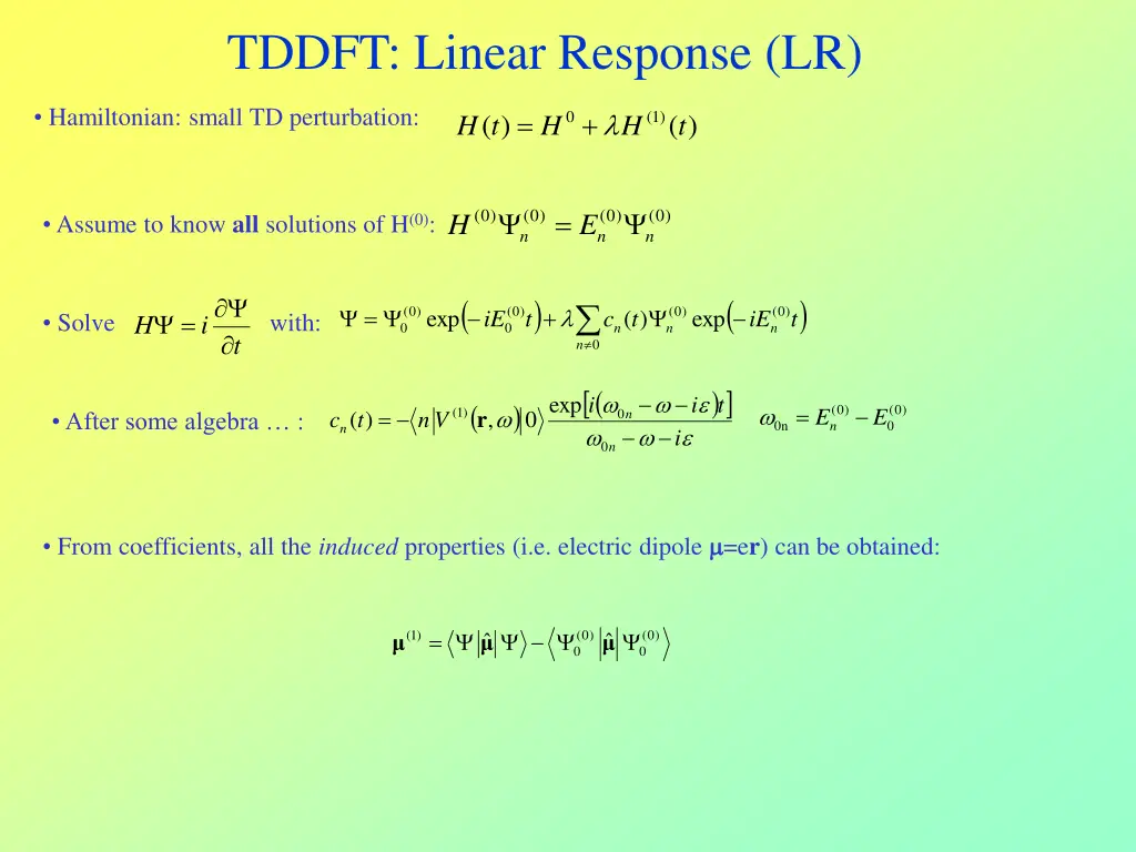 tddft linear response lr 2