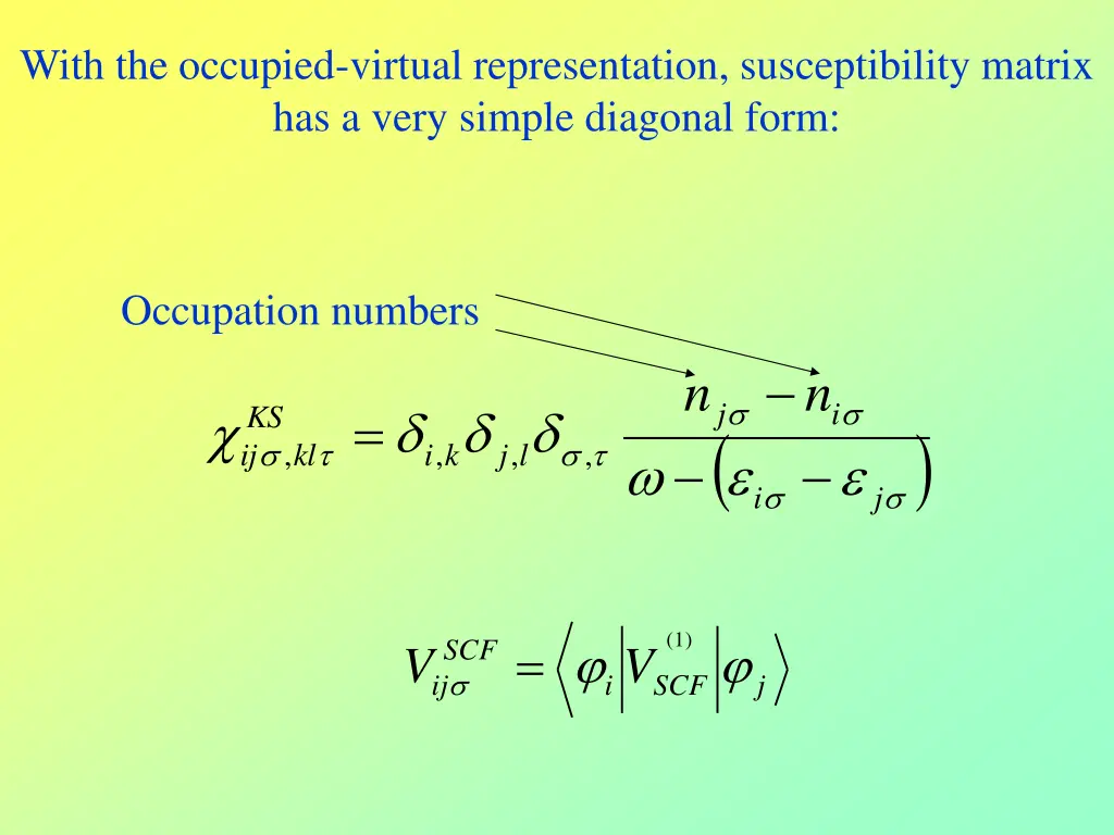 with the occupied virtual representation