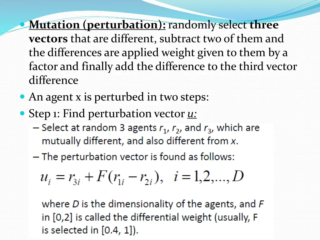 mutation perturbation randomly select three