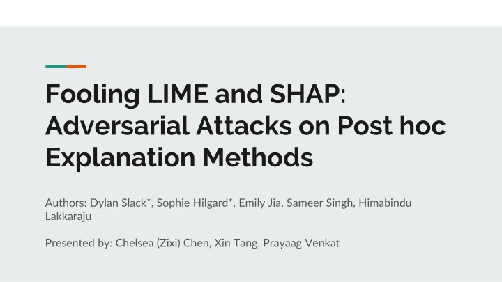 fooling lime and shap adversarial attacks on post