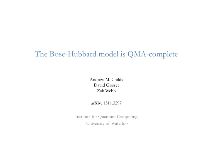 the bose hubbard model is qma complete