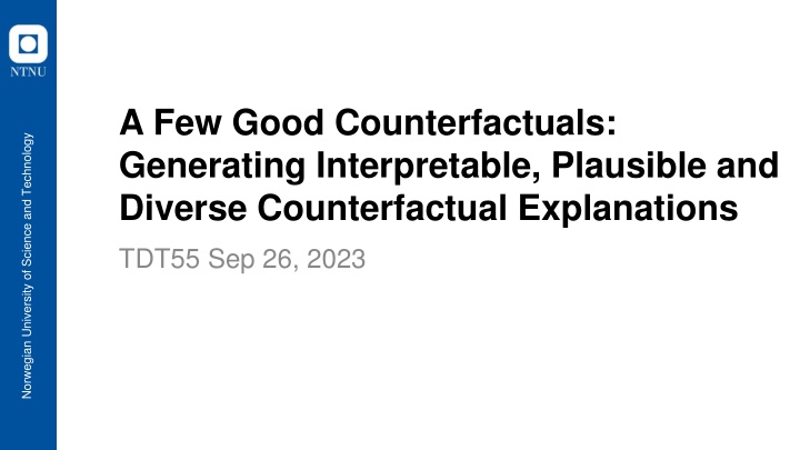 a few good counterfactuals generating