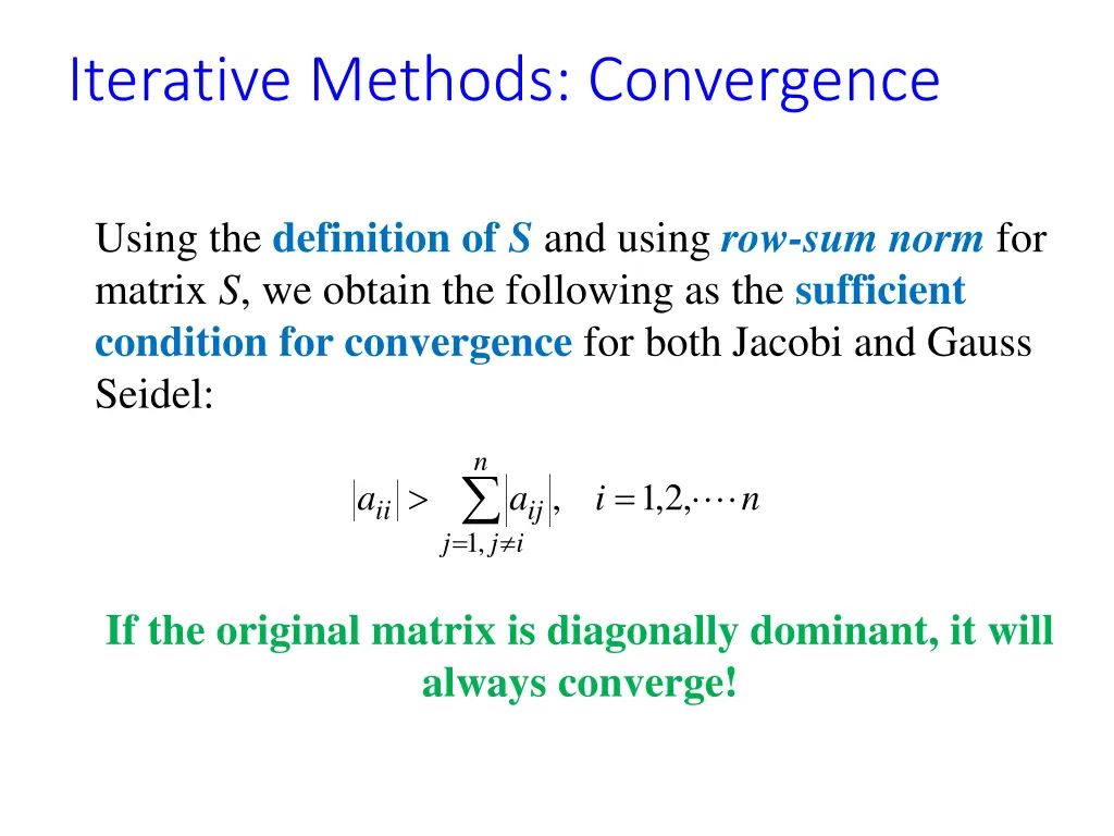 iterative methods convergence 2