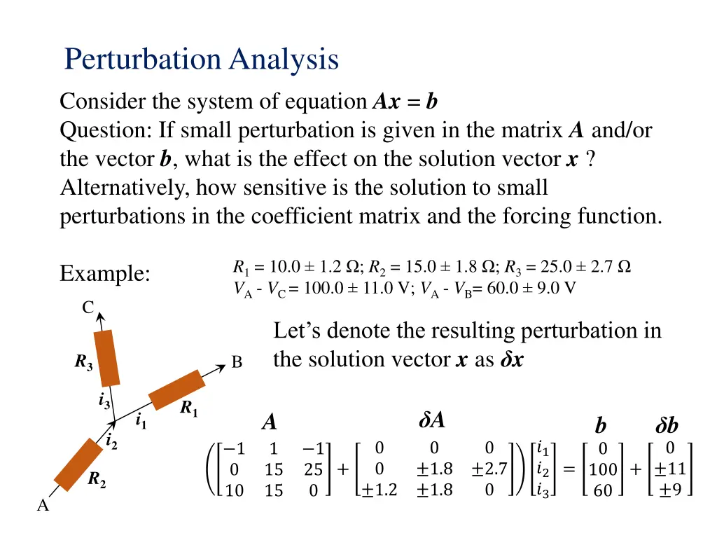 perturbation analysis consider the system