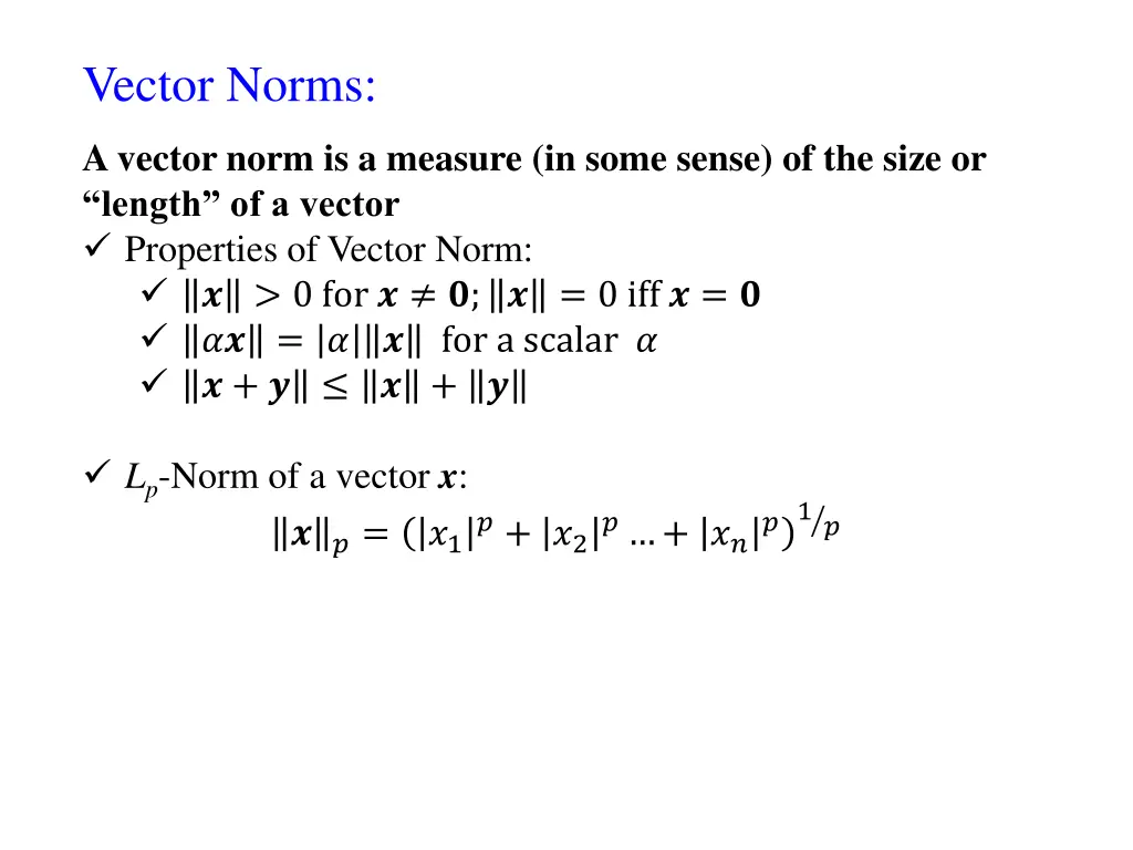 vector norms