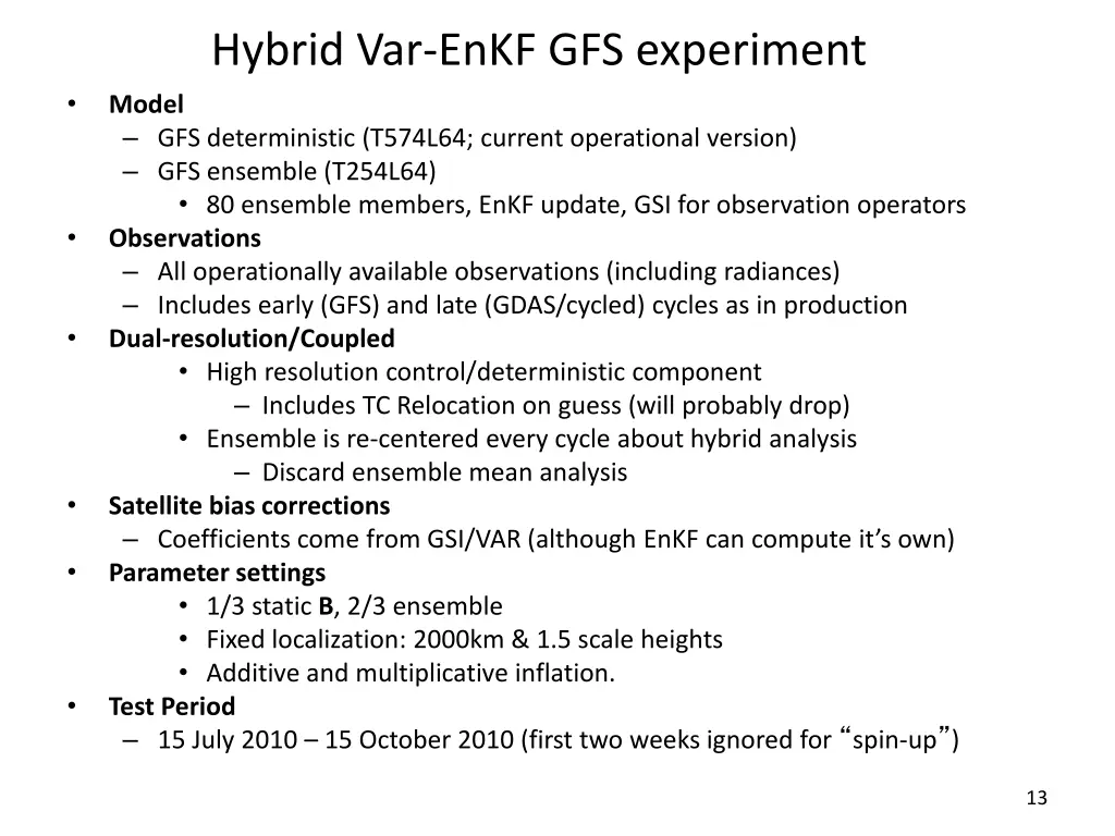 hybrid var enkf gfs experiment