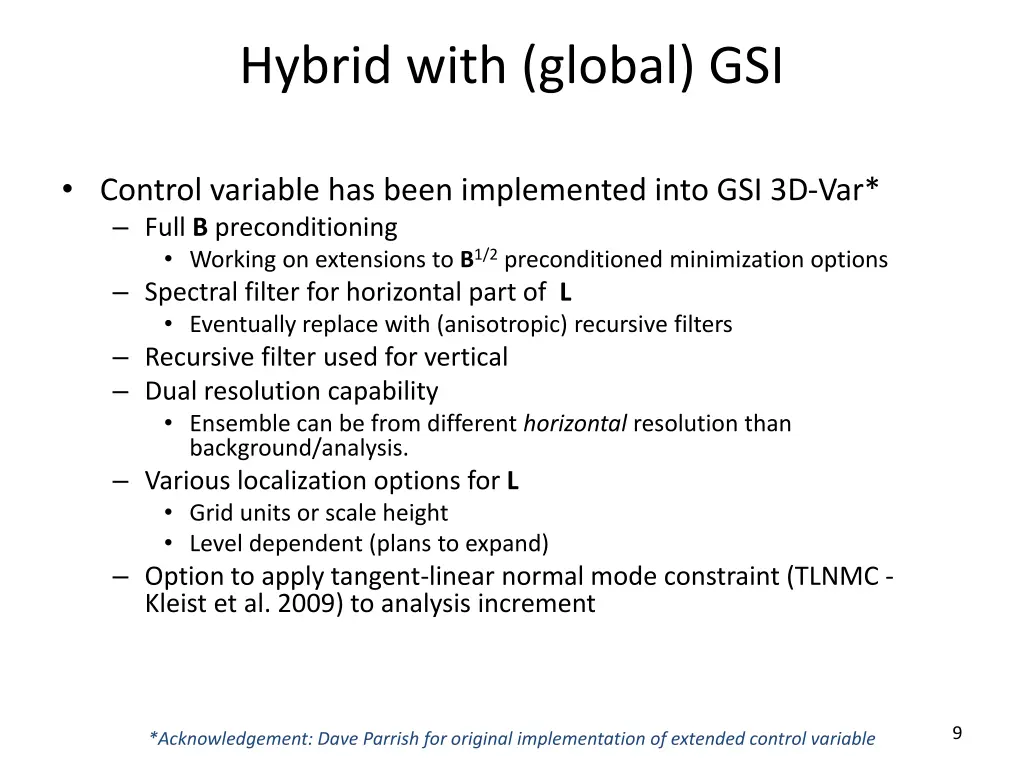 hybrid with global gsi