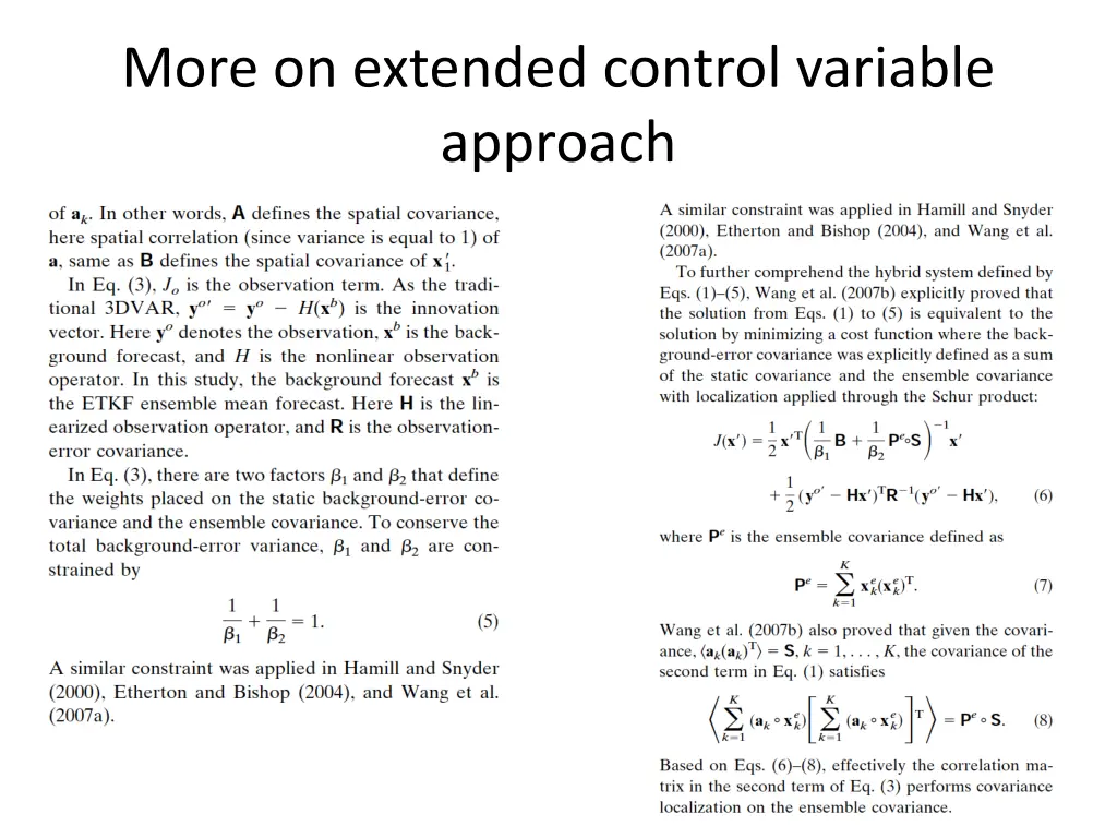 more on extended control variable approach 1