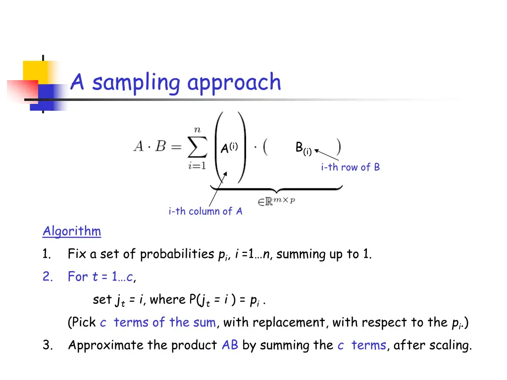 a sampling approach