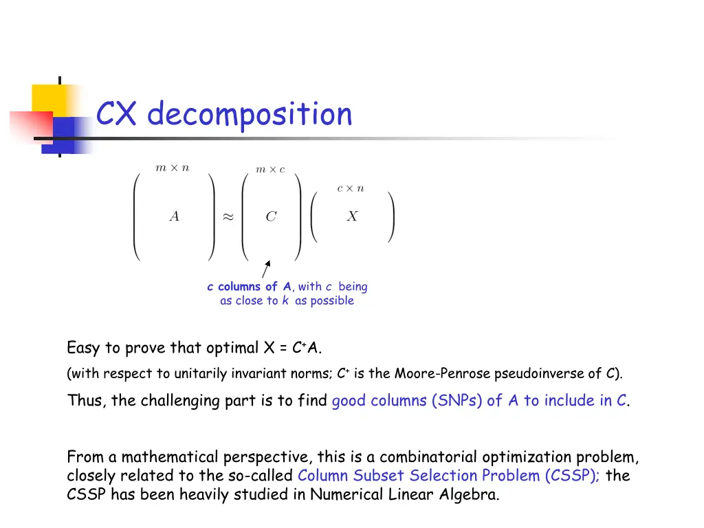 cx decomposition