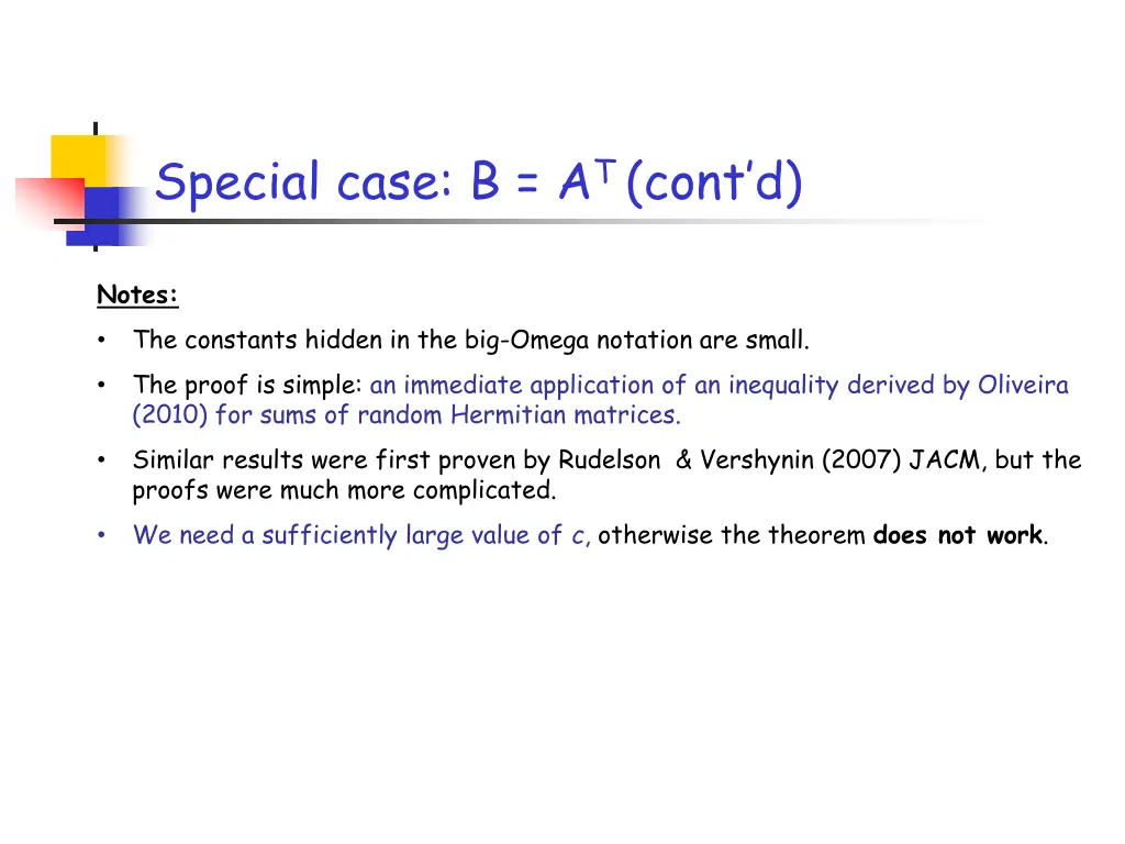 special case b a t cont d