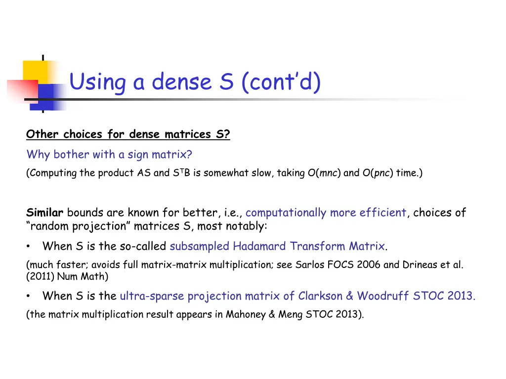 using a dense s cont d 1