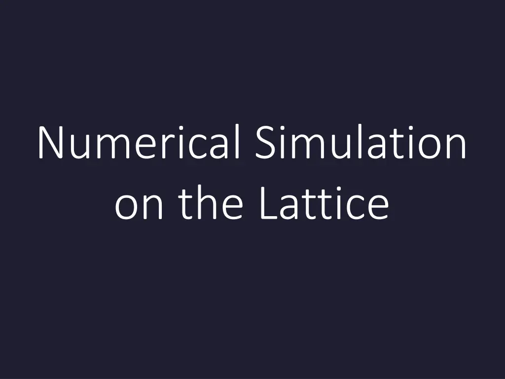 numerical simulation on the lattice