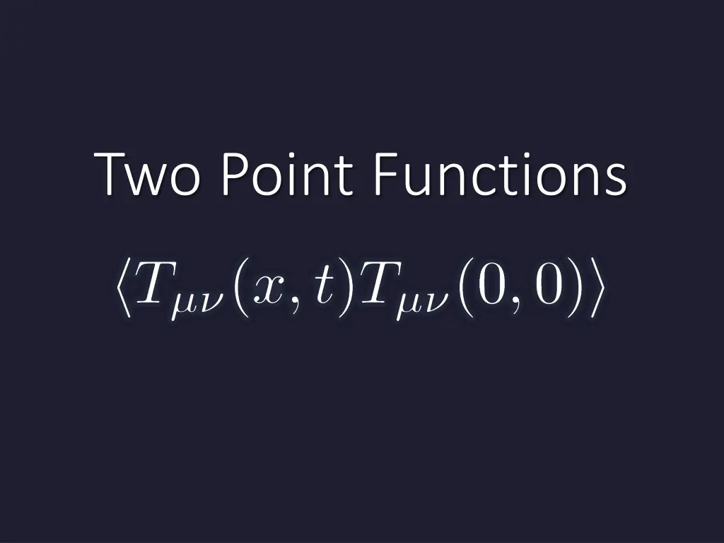 two point functions