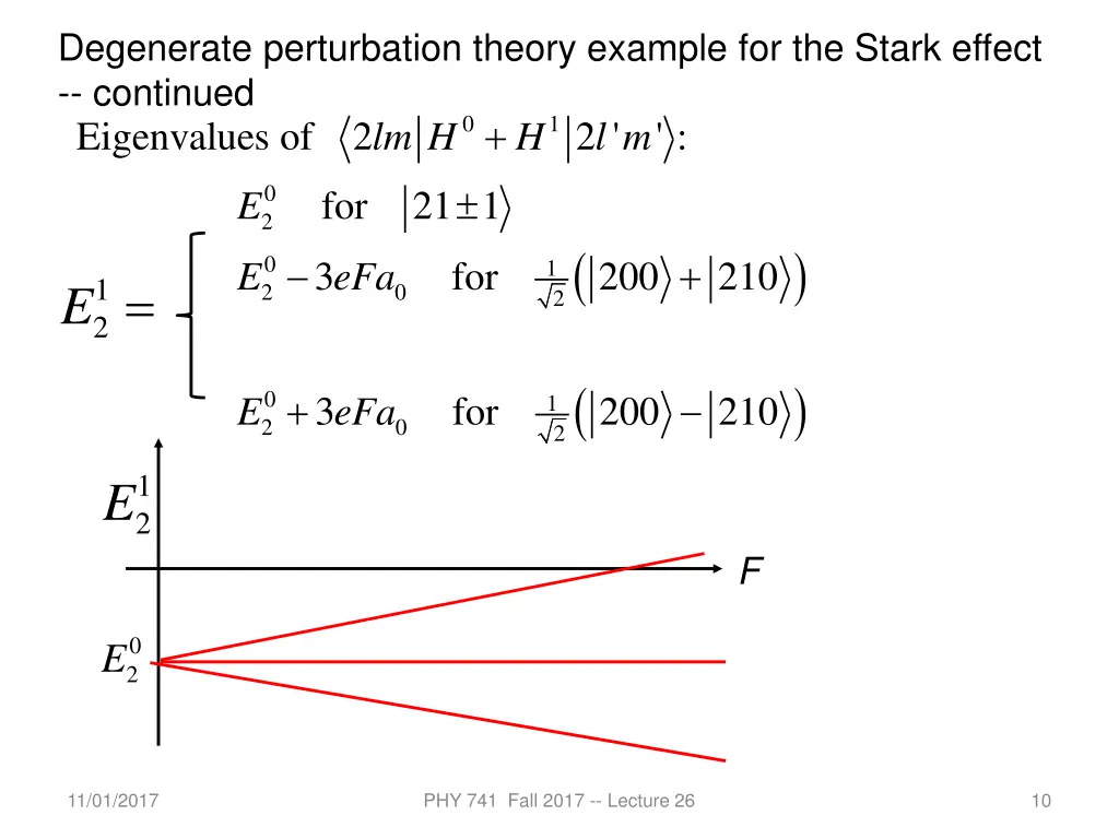 degenerate perturbation theory example 1