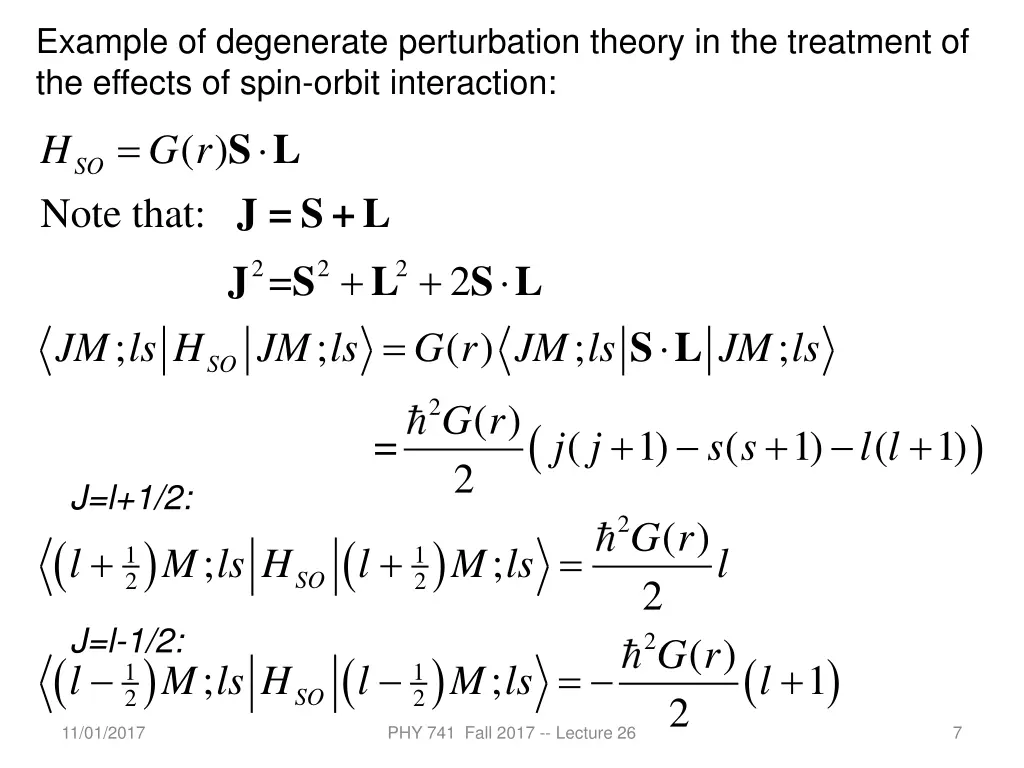 example of degenerate perturbation theory 1