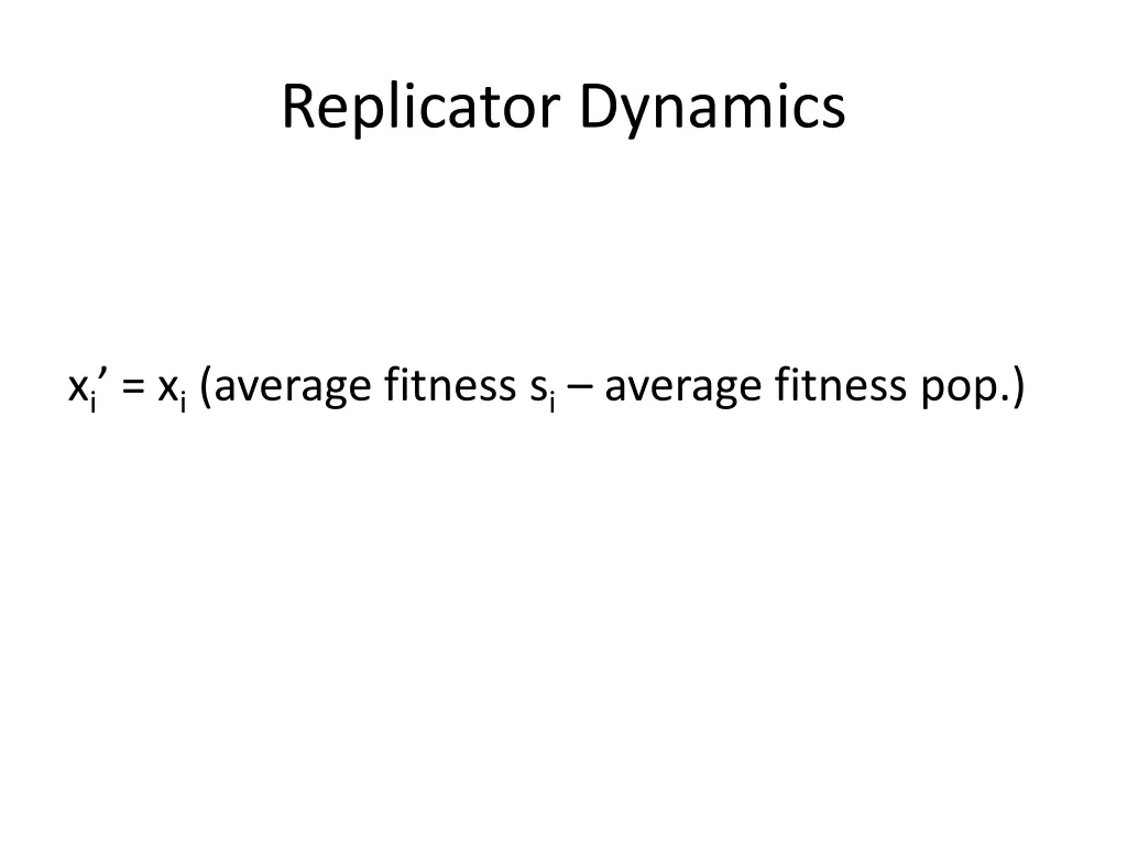 replicator dynamics 1