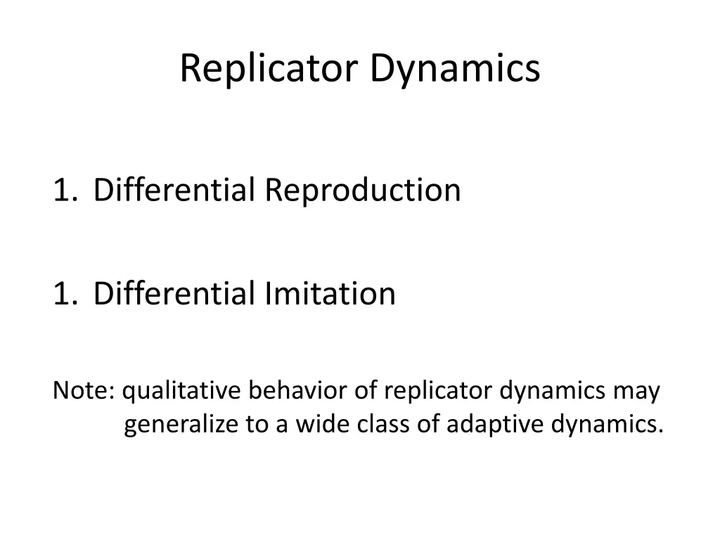 replicator dynamics