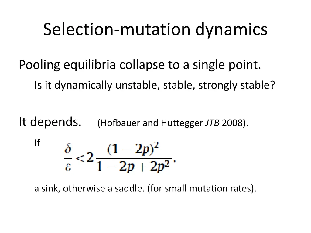 selection mutation dynamics 1