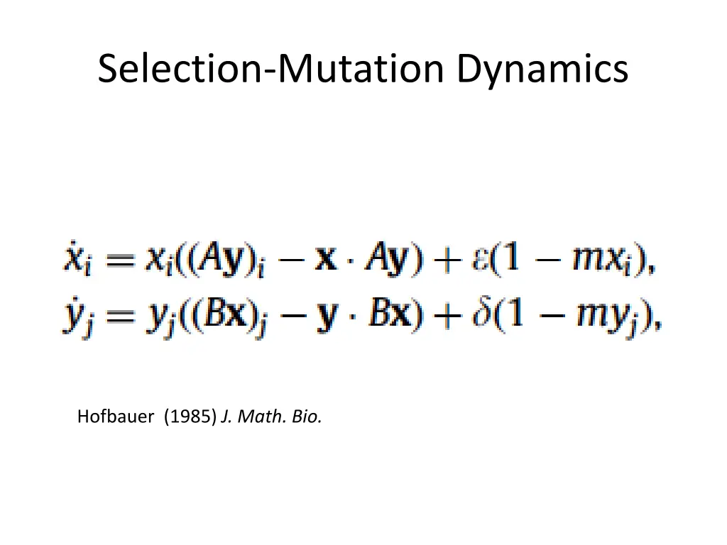 selection mutation dynamics