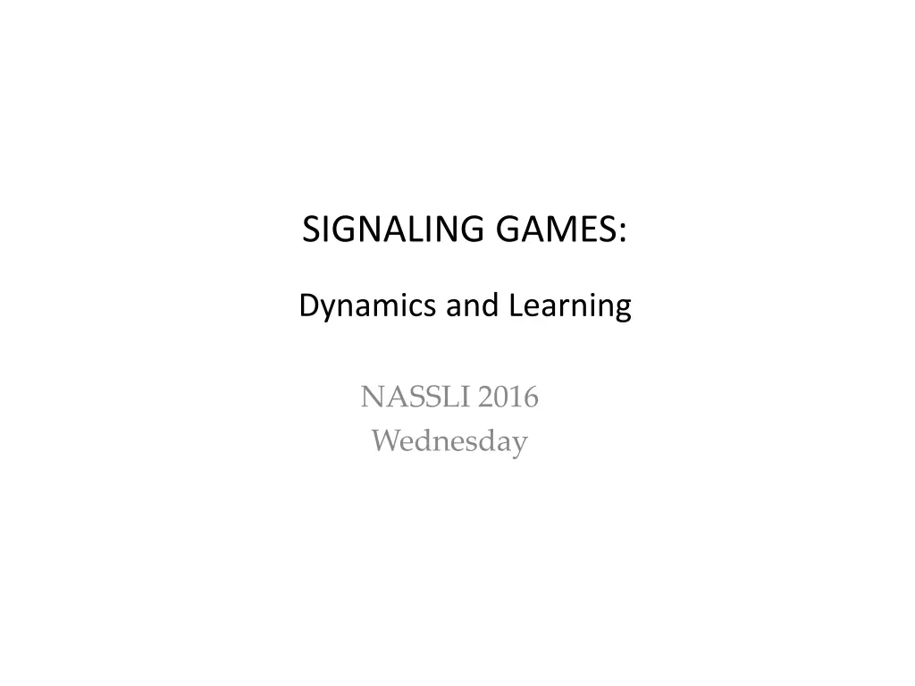 signaling games